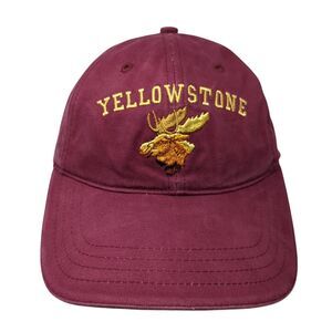 Yellowstone Moose Slideback Hat Red One Size Adjustable Solid Sherry